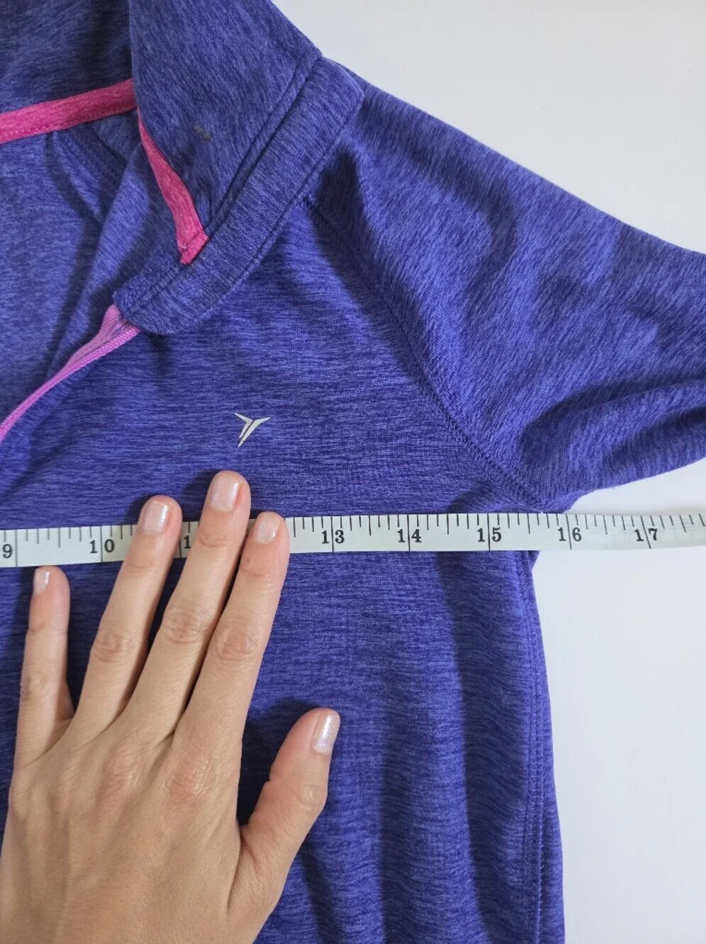 OLD NAVY Active Purple Long Sleeve Athletic Shirt 1/4 ZIp thermal sz L